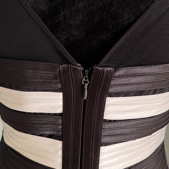 BCBGMaxAzria Black & White Striped Mara Cocktail Mini Dress 8 - Picture 8 of 16